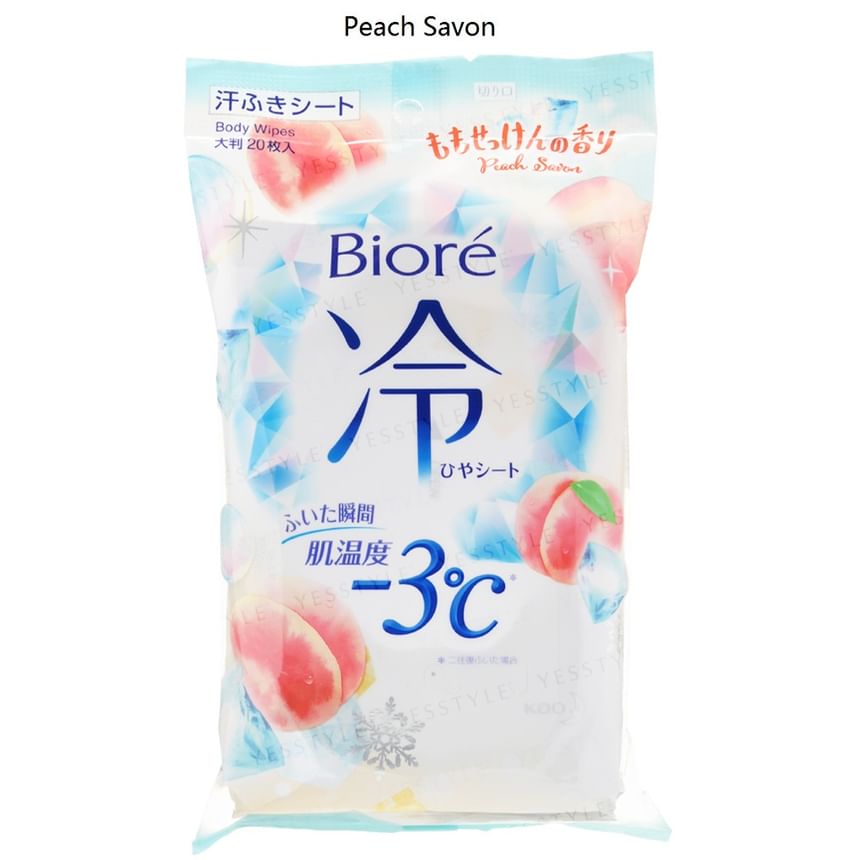 Kao - Biore Cold Body Wipes [Peach Savon-20 pieces]