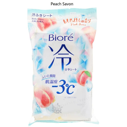 Kao - Biore Cold Body Wipes [Peach Savon-20 pieces]