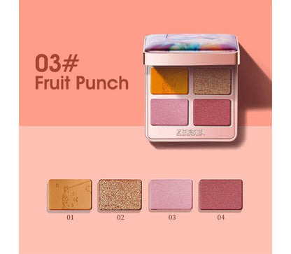 ZEESEA - COLORFUL ANIMAL FOUR-COLOR EYESHADOW X03