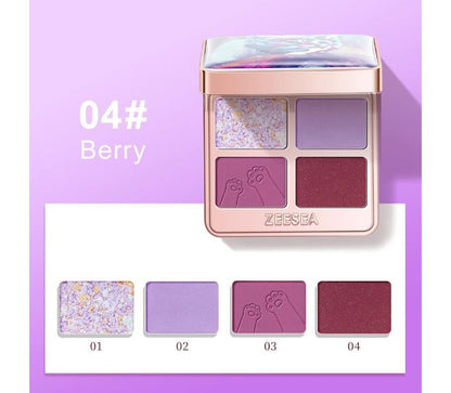 ZEESEA - COLORFUL ANIMAL FOUR-COLOR EYESHADOW X04