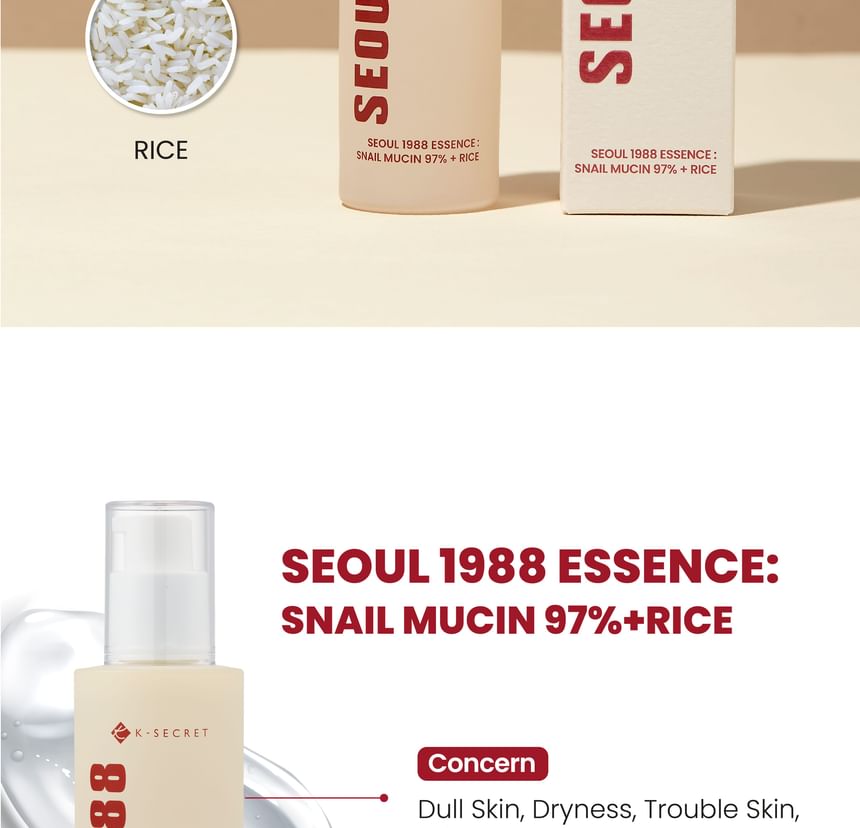 KSECRET - SEOUL 1988 Essence : Snail Mucin 97% + Rice