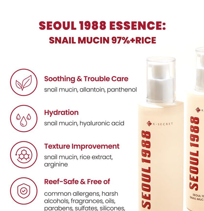 KSECRET - SEOUL 1988 Essence : Snail Mucin 97% + Rice