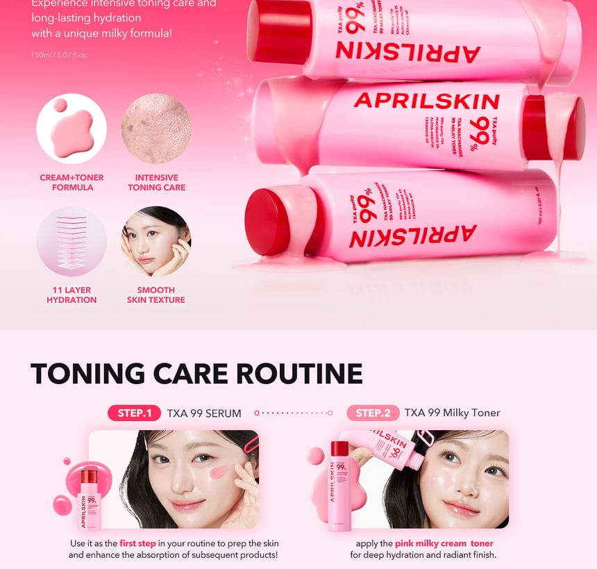 APRILSKIN - TXA Niacinamide 99 Milky Toner